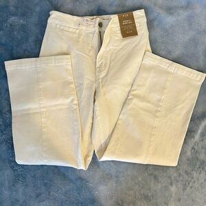 Madewell Cream Wide-Leg Pants